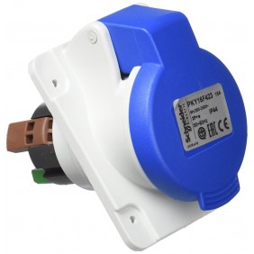 Toma de corriente industrial Schneider 2X16A+E 230V azul PKY16F423