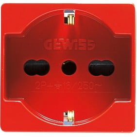 Gewiss System two-way unel socket red GW20296