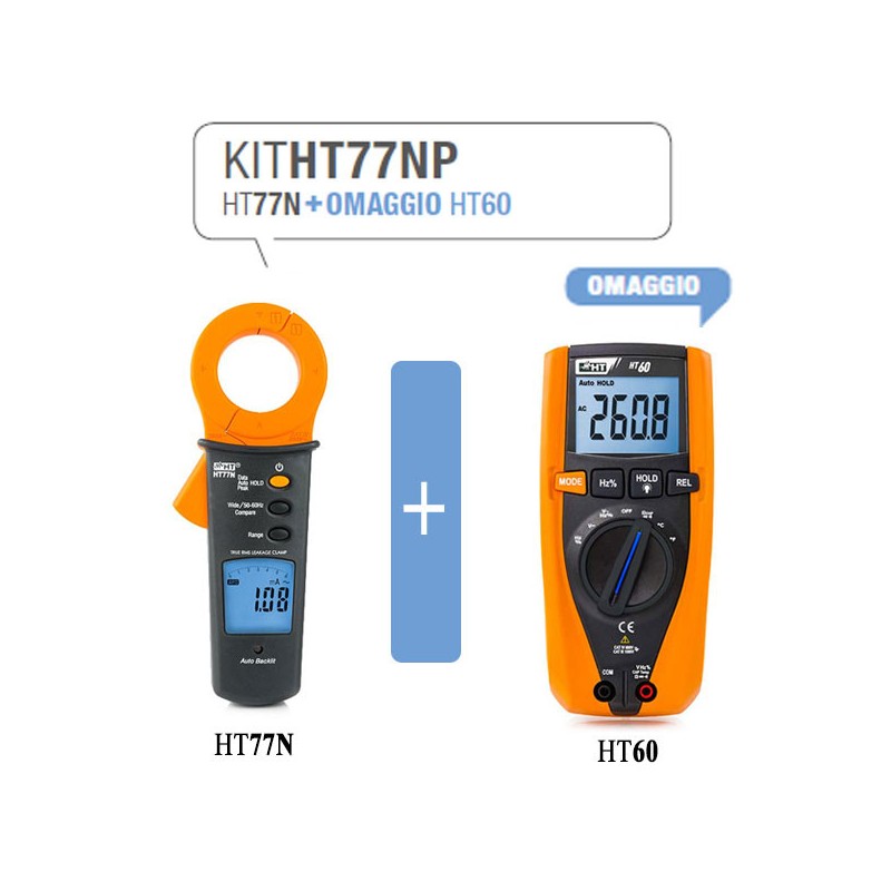 Kit HT-Pince ampèremétrique HT77N et Multimètre numérique HT60
