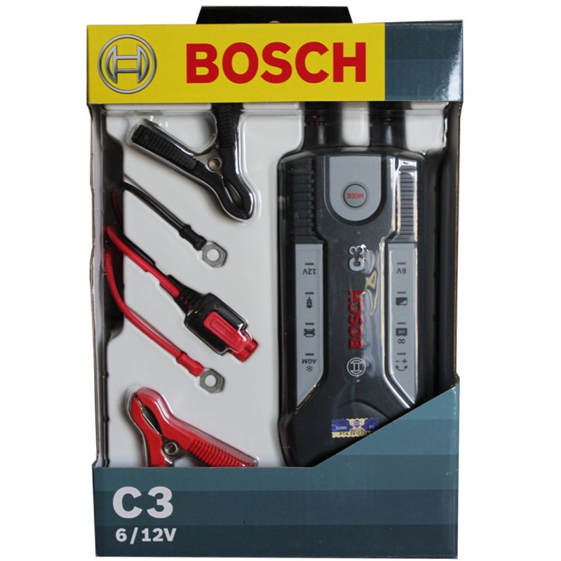 Bosch electronic battery charger for cars and motorcycles C3 6-12V 4441