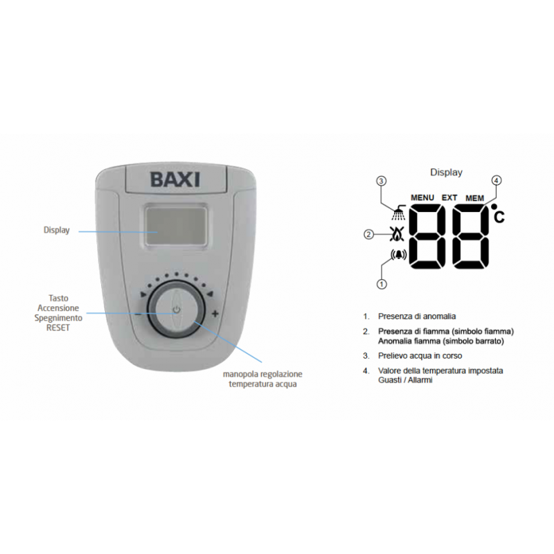 Calentador de agua de GLP-Baxi Acquaprojet Azul 14 Litros cámara sellada A7702859