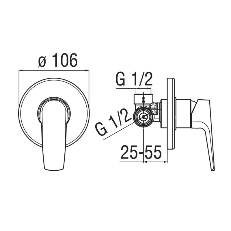 Mitigeur de douche encastré Nobili NOBI 1 voie chromé NB84108CR