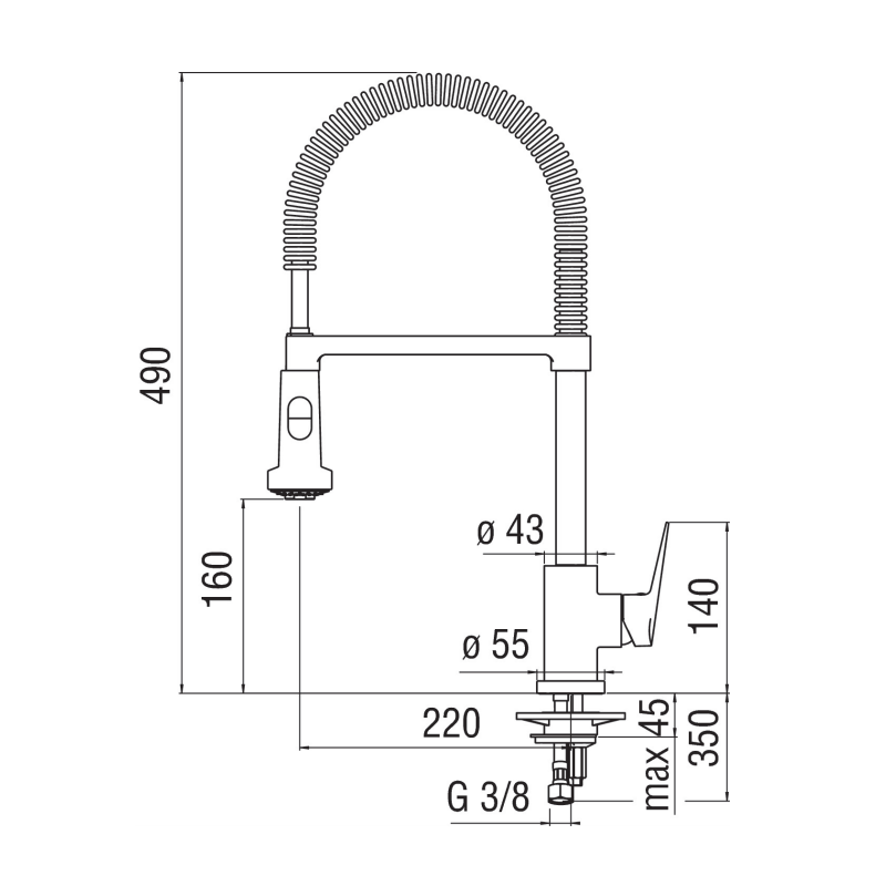 Mezclador giratorio para cocina Nobile Blues Cromado BS101300/3CR