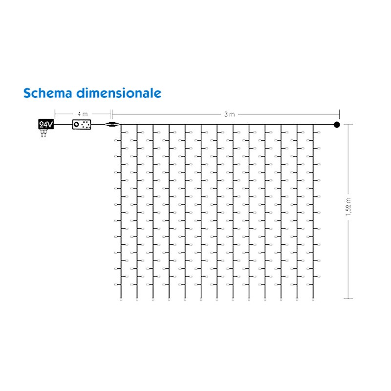 Tenda luminosa di Natale Wimex 182 LED luce Bianco freddo 4501923X