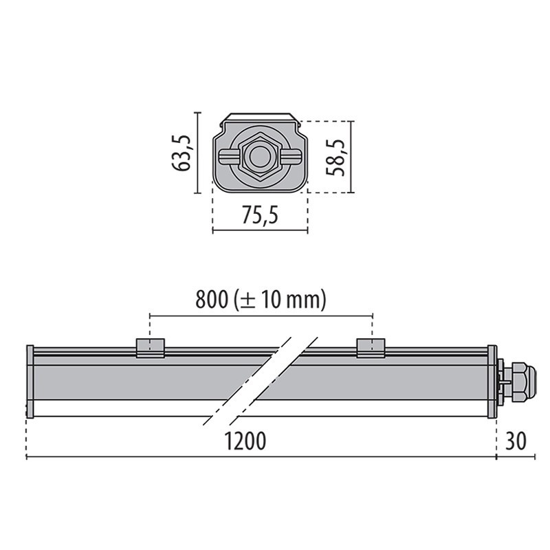 Led-deckenleuchte-wasserdichte LED-Prisma-45W 4000K 1,2 M 305952