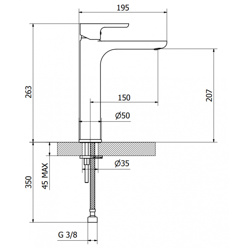 Mixer for Washbasin Teorema GOODLIFE Size Super Chrome 8637011-001