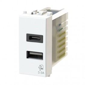 4Box 3.0A USB-Steckdose für Bticino LivingLight-Serie Weiß 4B.N.USB.30
