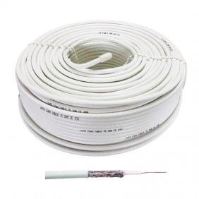 TVSAT Coaxial Cable FTE 5mm PVC White 100 Meters K120EE
