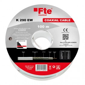 TVSAT Câble coaxial FTE 6,8 mm en PVC écheveau de 100 mètres K290EW