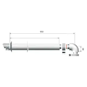 Ariston coaxial drain kit l 1000 horizontal 60/100 3318073