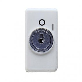 Gewiss system double-pole white key switch GW20005