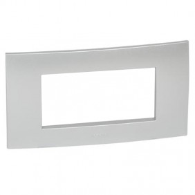 Plaque Legrand Vela carrée gris métallisé 4...