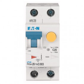 Eaton 20A 1P+N 30MA residual current circuit...