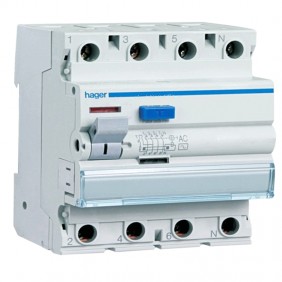Hager residual current circuit breaker 4P 25A...
