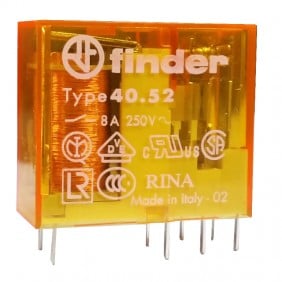 Mini Relé Finder 2 intercambios 8A bobina 12VAC...