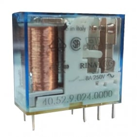Mini Relé Finder 2 intercambios 8A bobina 24VDC...