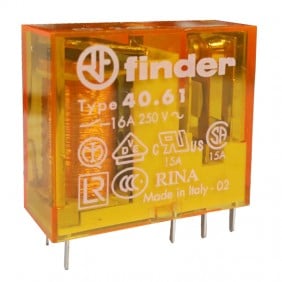 Mini Relé Finder 1 conmutador 16A 24VAC bobina...