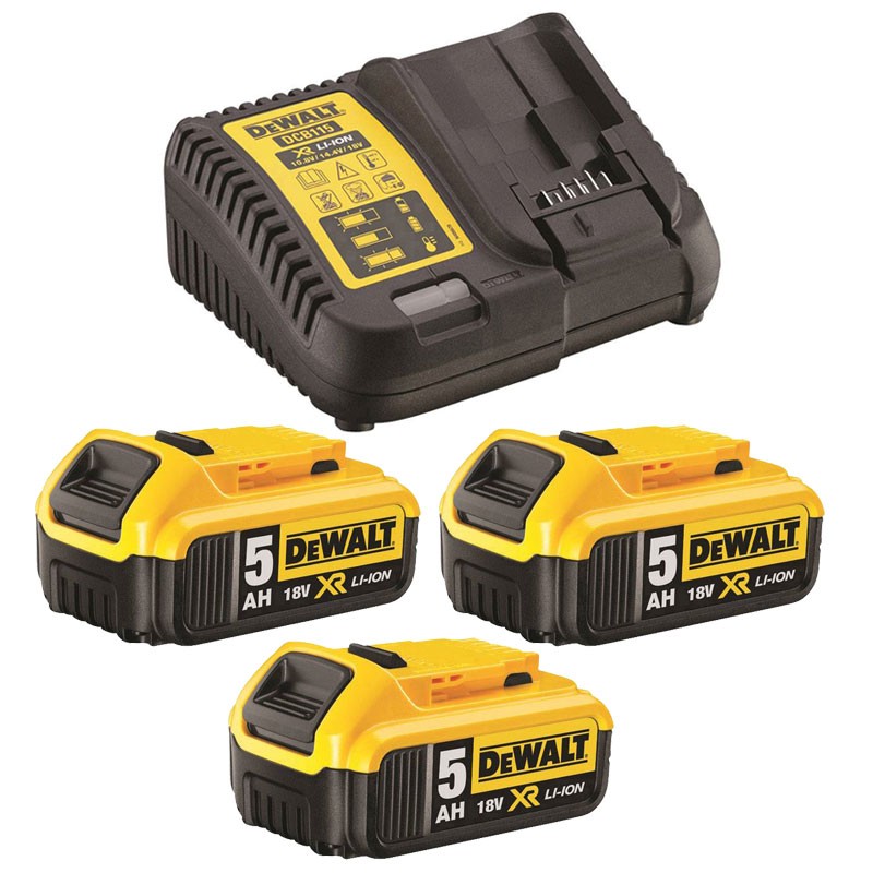 Kit de batería de arranque y cargador Dewalt 18V 5.0AH DCB115P3-QW