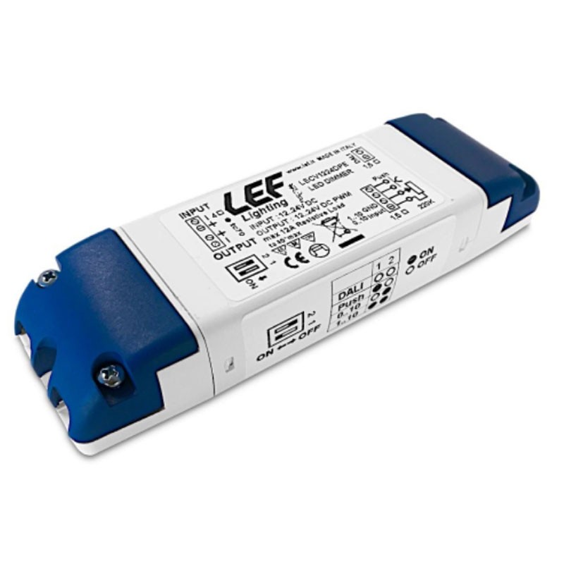 Dimmer pour LED LEF 12-24VDC avec bouton poussoir et Dali LECV1224DPE