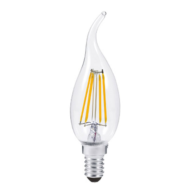 Ampoule LED, E14, Coup de vent, Transparent, filaments, 2700K, 470