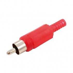 Melchioni RCA-Stecker rot mit Kabelführung...