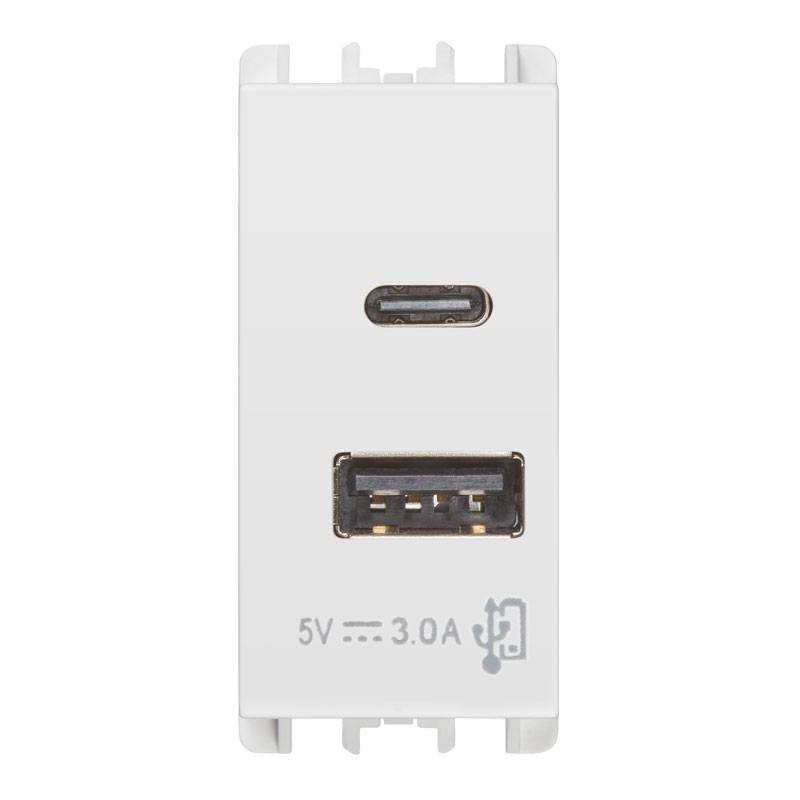 Urmet Simon Nea USB Steckdose mit 2 Front-USB-Ausgängen 5V 3A Weiß 10331.B