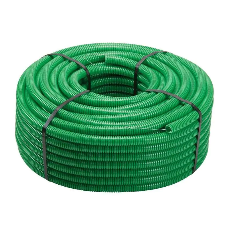 Tubo ondulado verde con tirador de alambre de 20 mm de diámetro