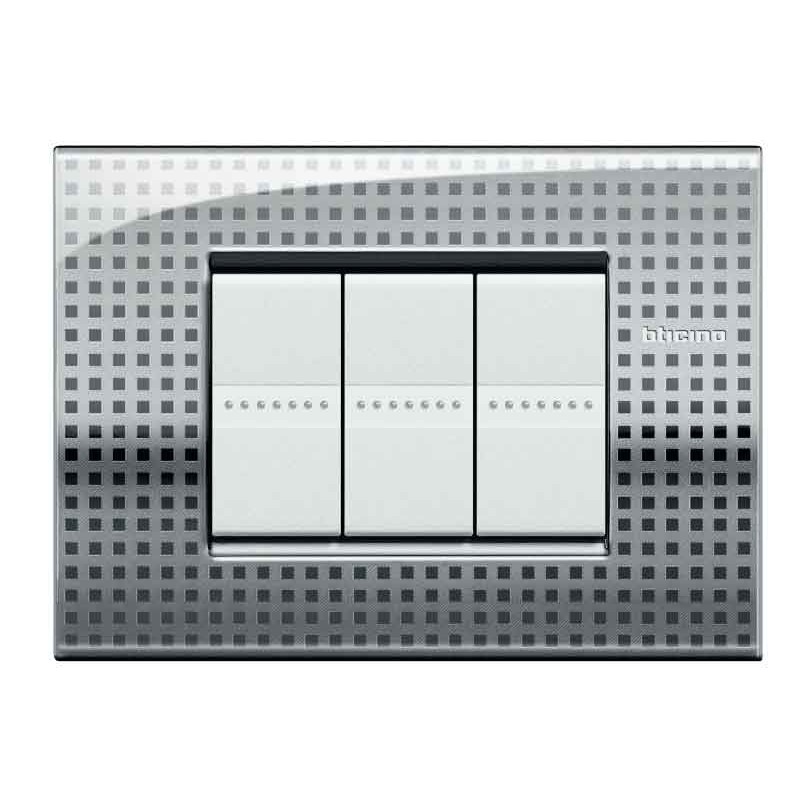 Placca AIR 3 moduli bianco puro Livinglight LNC4803BN