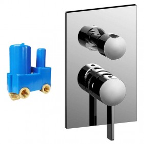 Paffoni Rock recessed shower tap 2 outlets and...