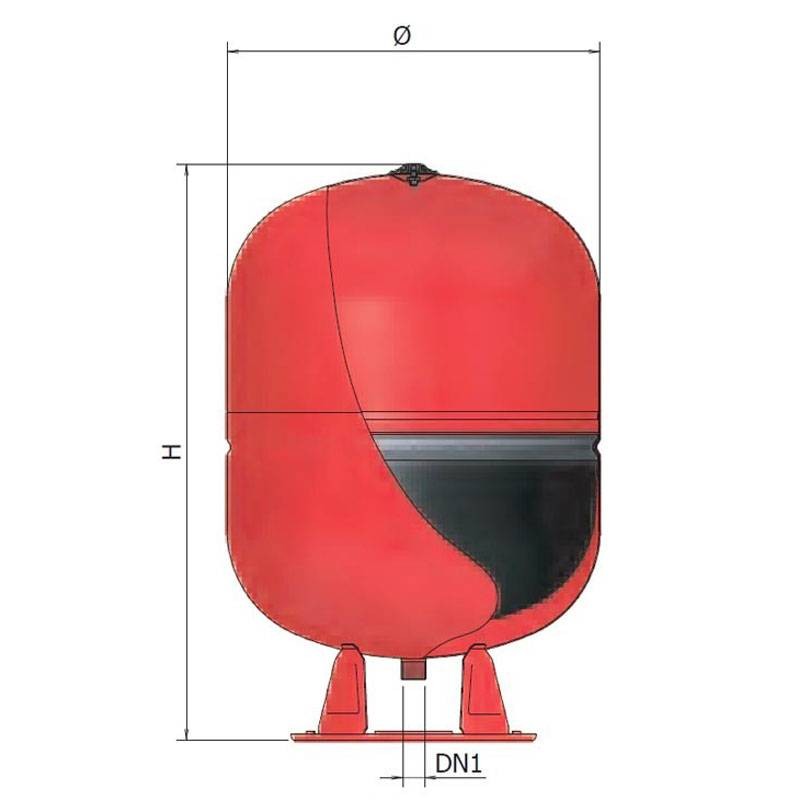 Elbi ERCE 100-liter expansion vessel for air conditioning/heating A112L38