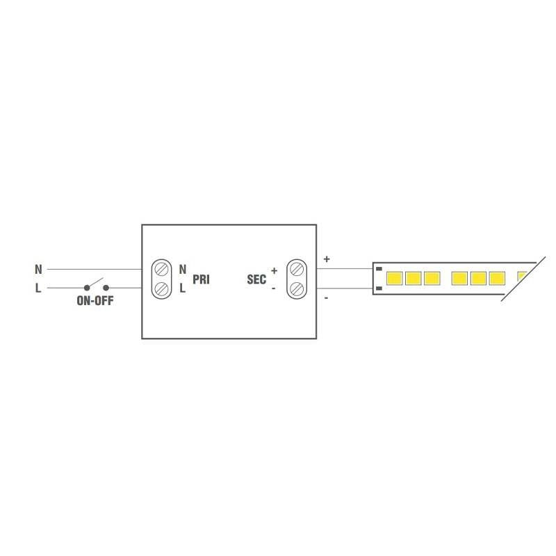 Alimentatore per strip LED LEF 30W 24V tensione costante IP20 LE3024USLIM