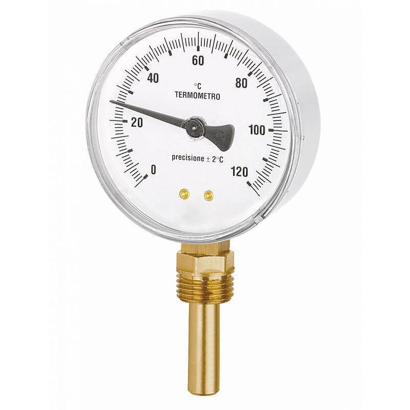 Thermomètre bimétallique Watts pour canne chauffante 100 mm 1/2 PT8B507005,  thermomètre pour tuyauterie 