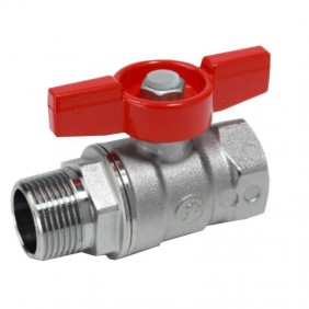 Giacomini Valve M-F 1x 1/4 Red Butterfly Handle...