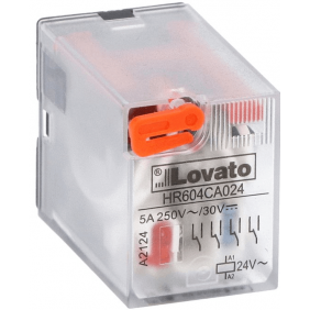 Relè industriale Lovato 5A 4 scambi 24VAC + LED...
