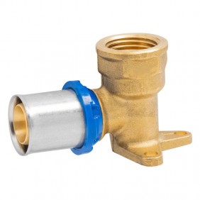 Ape elbow fitting with flange 3/4 x 20 mm brass...