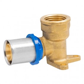 Ape elbow fitting with flange 1/2 x 16 mm brass...