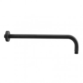 Brazo de ducha redondo de pared 35 cm negro mate