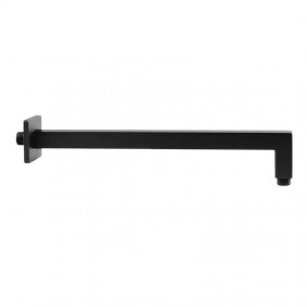 Square wall-mounted shower arm 35 cm matte black