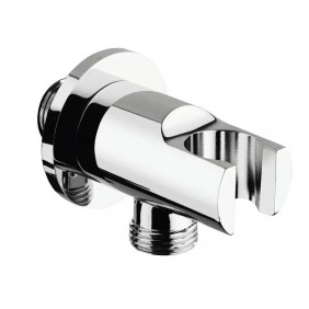 Ares round shower bracket with chrome-plated...