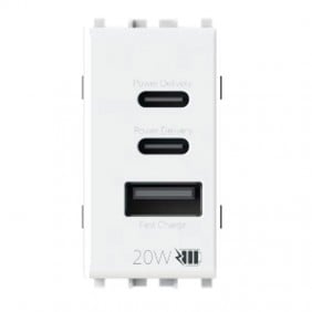 Prise USB 4Box CCA 20W pour Vimar Plana Blanc...