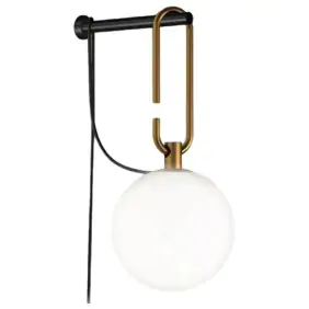 Artemide Wall Lamp NH E14 Black and Brass 1277010A