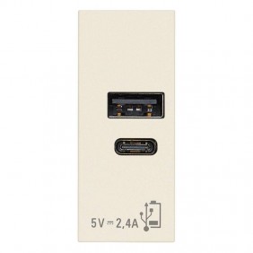 Alimentation USB Vimar Linea A+C 5V 12W 2,4A...