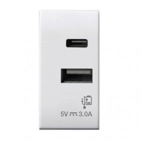 Caricatore USB Ave Domus S44 3A tipo A+C bianco...
