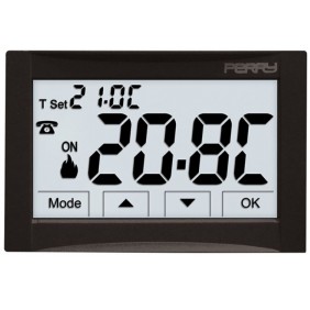 Thermostat Perry encastré noir alimentation...